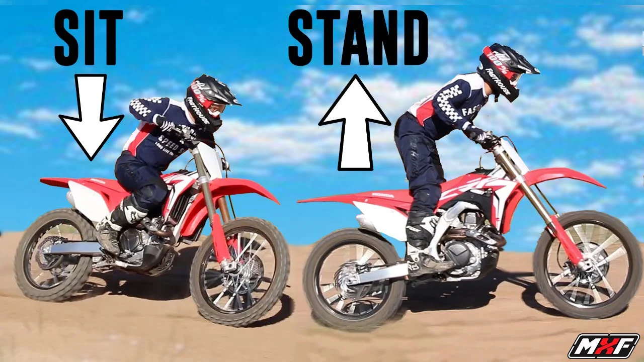 Dirt bike riding technique encourages good posture